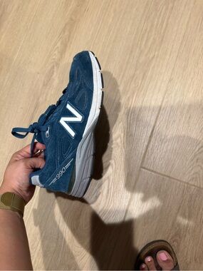 New Balance Kids Navy Blue Suede 990 Sneaker